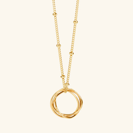 Gold Karma Necklace with Bead Chain